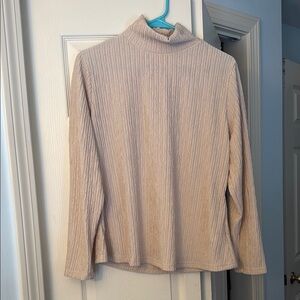 SHEIN Tan Turtleneck Sweater with Ribbed Texture and Long Sleeves Plus 1X New